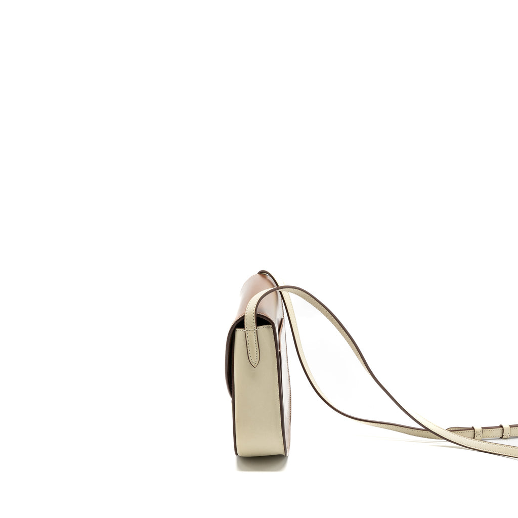 CELINE TROUTTEUR CROSSBODY BAG LEATHER CARAMEL / CREAM GHW