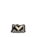CHANEL SMALL BOY BAG CHEVRON CALFSKIN WHITE/BLACK RUTHENIUM SILVER HARDWARE