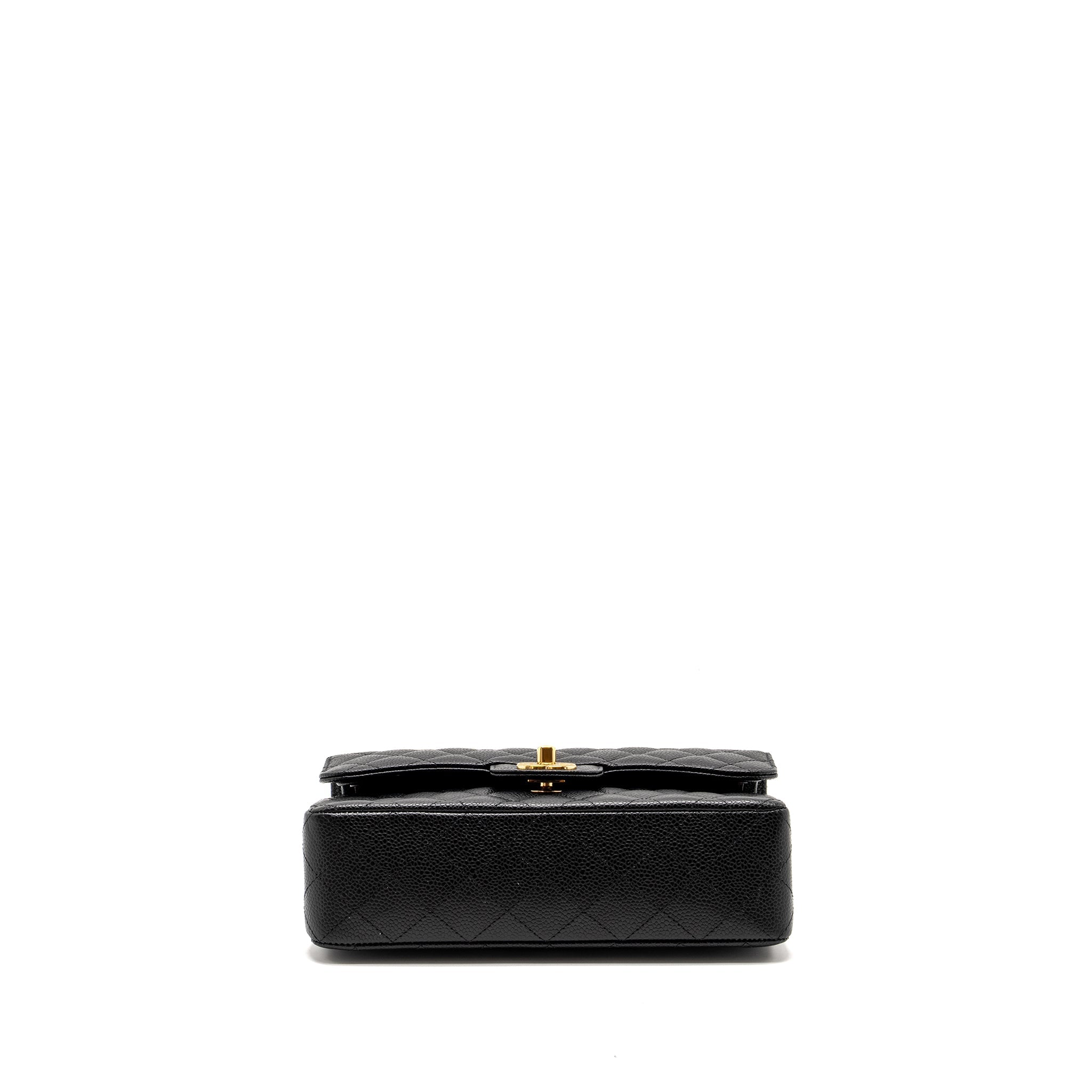 CHANEL SMALL CLASSIC DOUBLE FLAP BAG CAVIAR BLACK GHW(MICROCHIP)