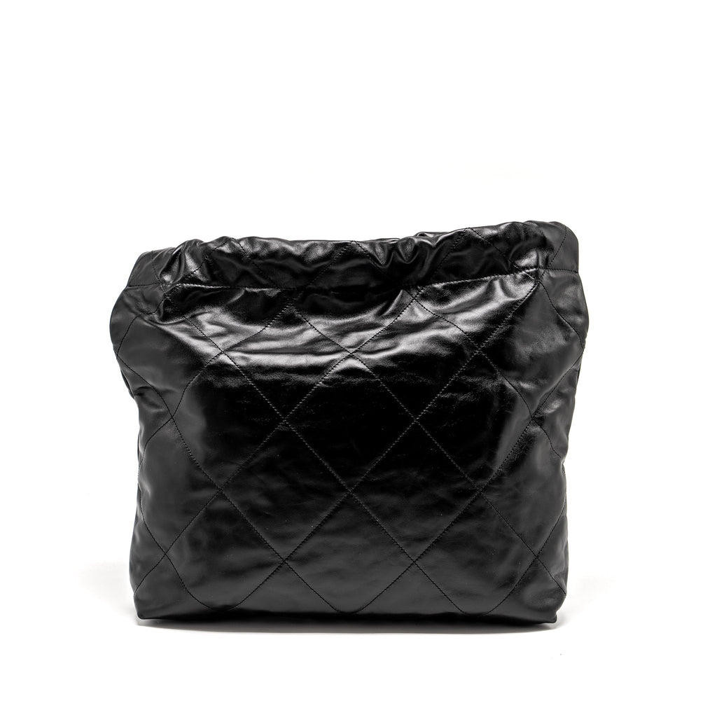 CHANEL MEDIUM 22 SHINY CALFSKIN BLACK SHW (MICROCHIP)