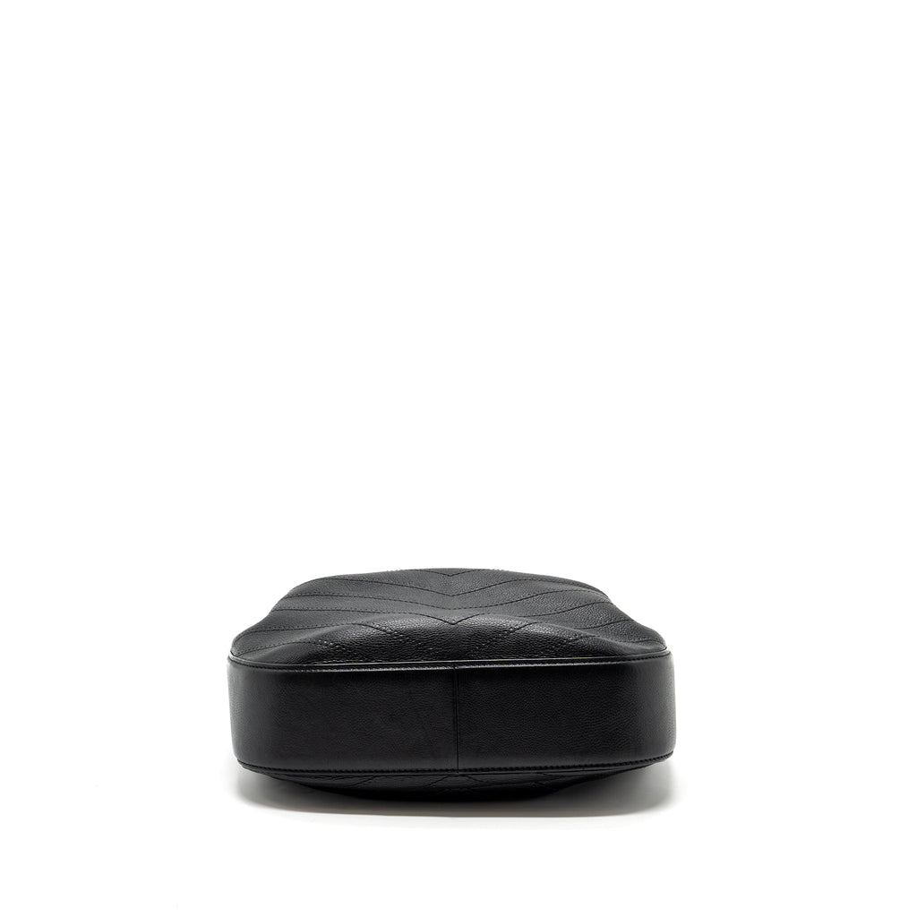 CHANEL CHEVRON BUCKET BAG GRAINED CALFSKIN BLACK GHW