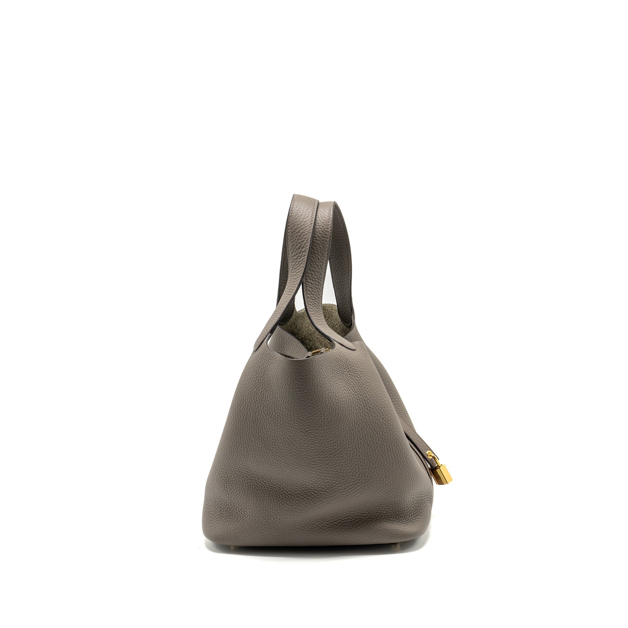 HERMES PICOTIN 22 LOCK BAG CLEMENCE GRIS ETAIN GHW
