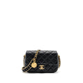 CHANEL 21A CHAIN SOUL FLAP BAG GRAINED CALFSKIN BLACK GHW (MICROCHIP)
