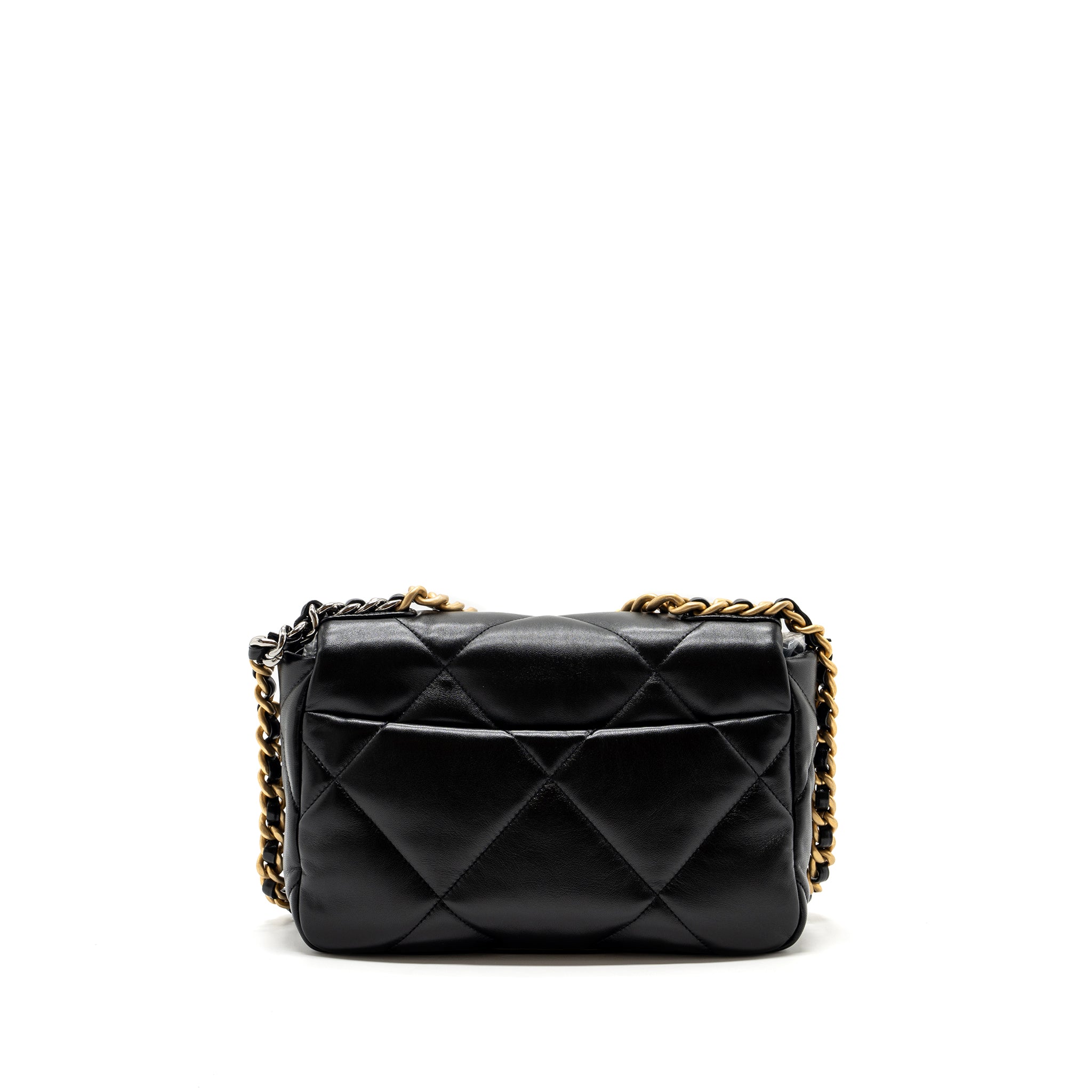 CHANEL SMALL 19 BAG LAMBSKIN BLACK MULTICOLOUR HARDWARE  (MICROCHIP)