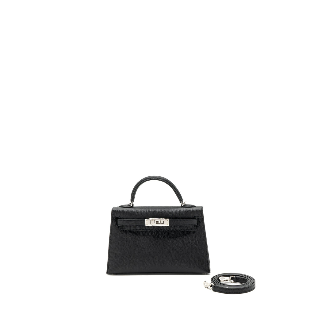 HERMES MINI KELLY II EPSOM BLACK SHW