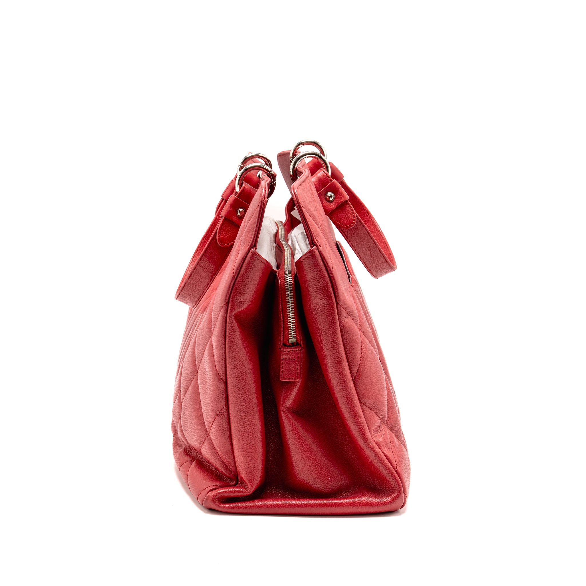 CHANEL CC SOFT SHOPPER TOTE GRAINED CALFSKIN PINK SHW