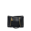 CHANEL CHEVRON SHOPPING TOTE BAG GOATSKIN BLACK GHW
