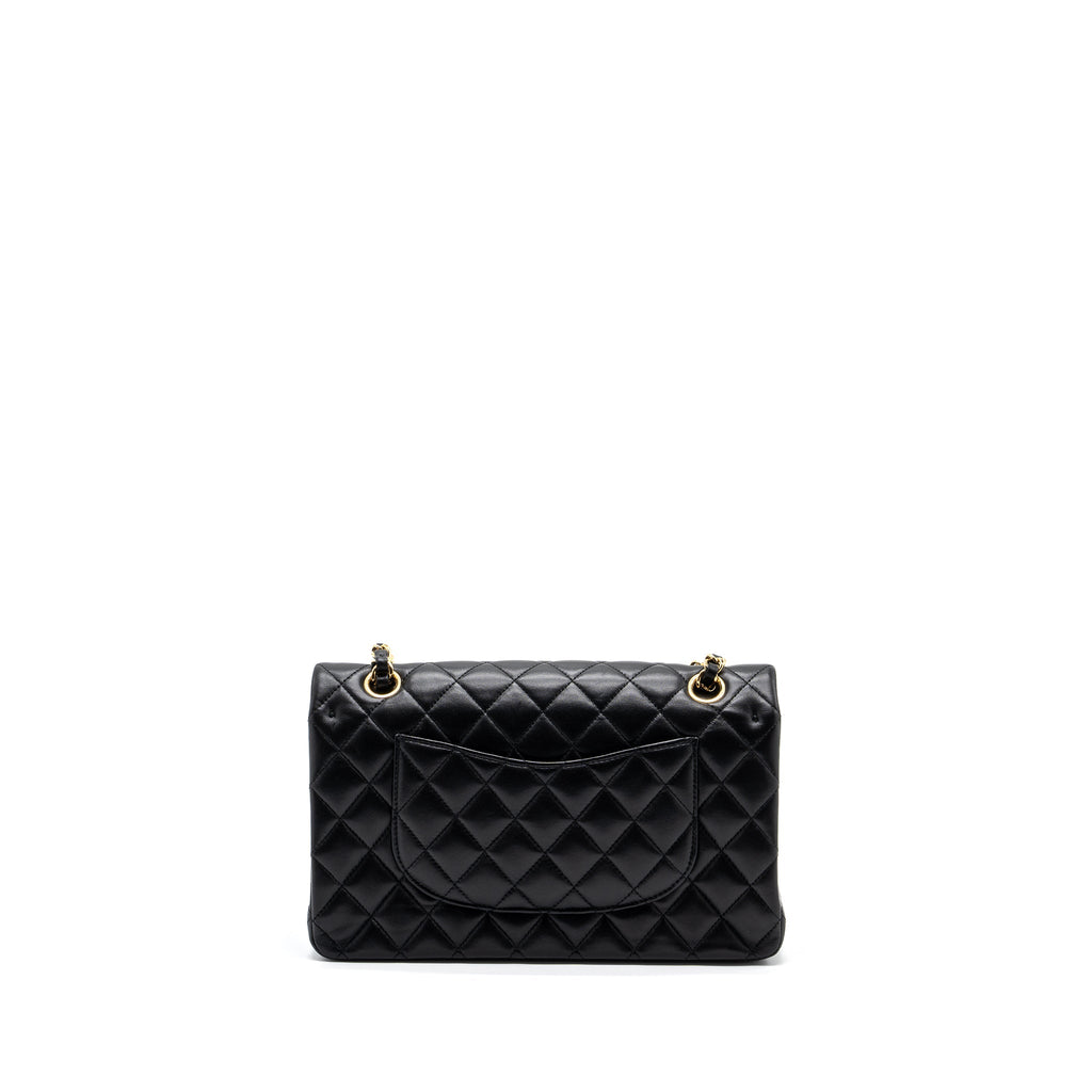 CHANEL MEDIUM CLASSIC DOUBLE FLAP BAG LAMBSKIN BLACK GHW
