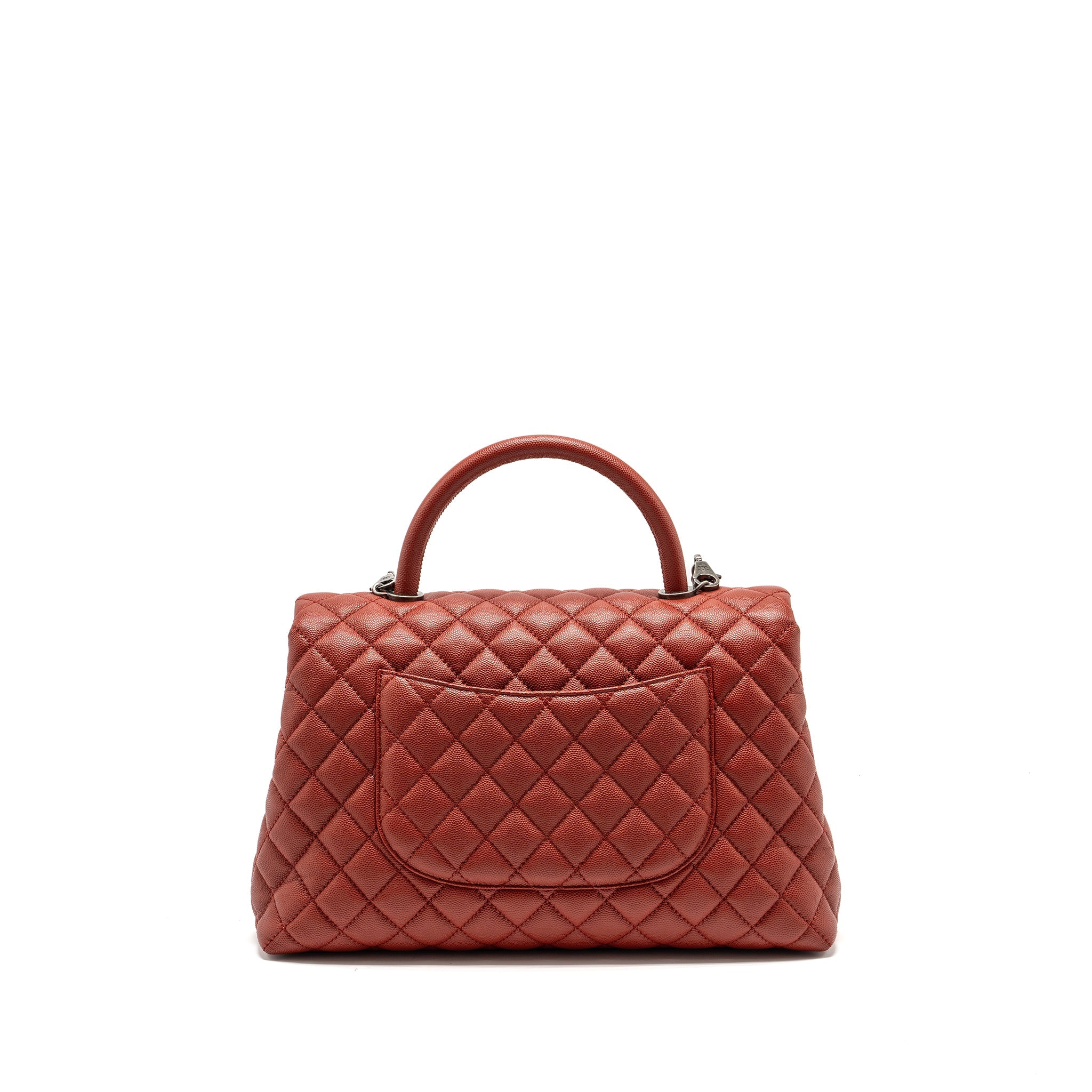 CHANEL LARGE COCO HANDLE CAVIAR DARK RED RUTHENIUM HARDWARE