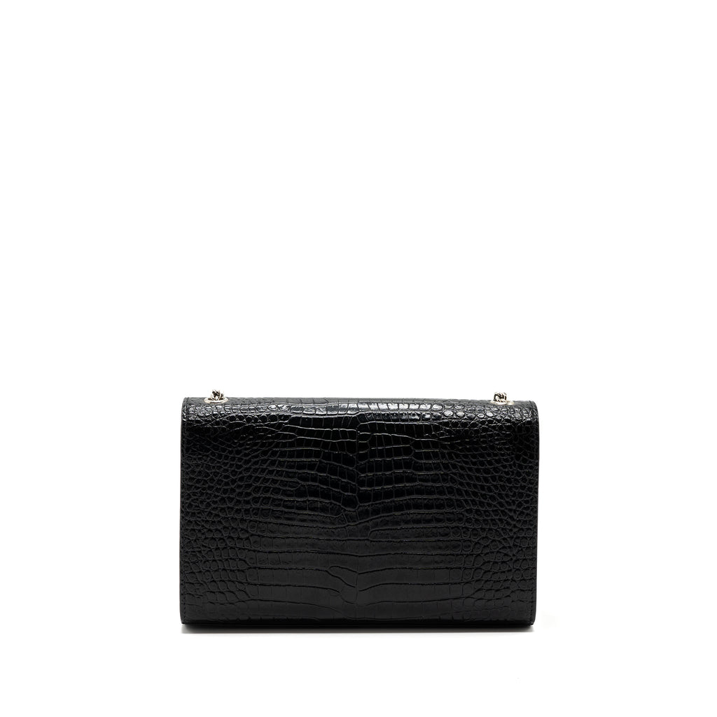 SAINT LAURENT/YSL KATE TASSEL CROC-EMBOSSED CALFSKIN BLACK SH
