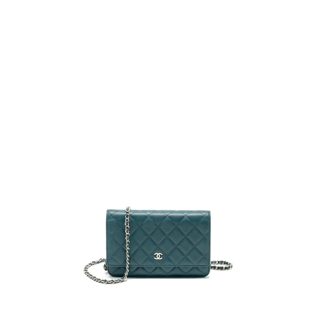 CHANEL CLASSIC WALLET ON CHAIN CAVIAR DARK GREEN SHW