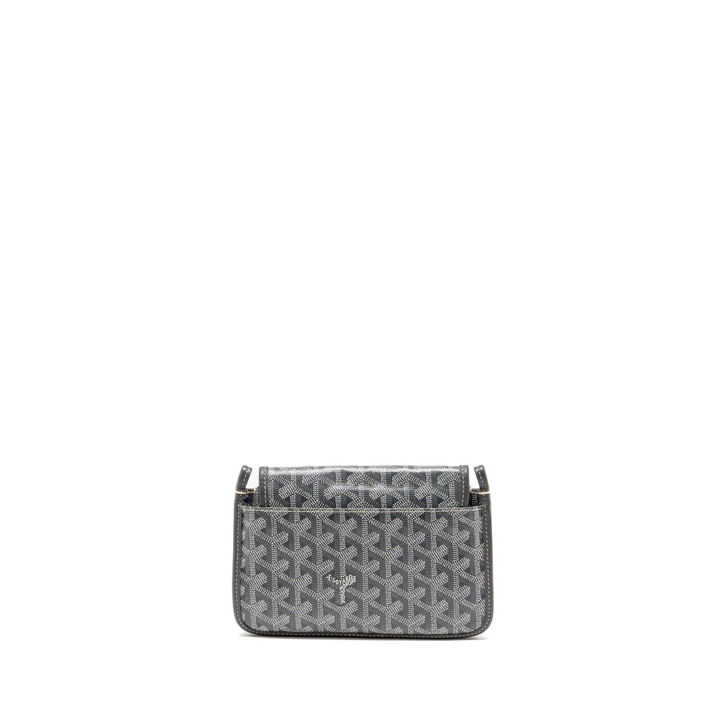 GOYARD PLUMET POCKET WALLET GOYARDINE CANVAS/CALFSKIN GREY SHW