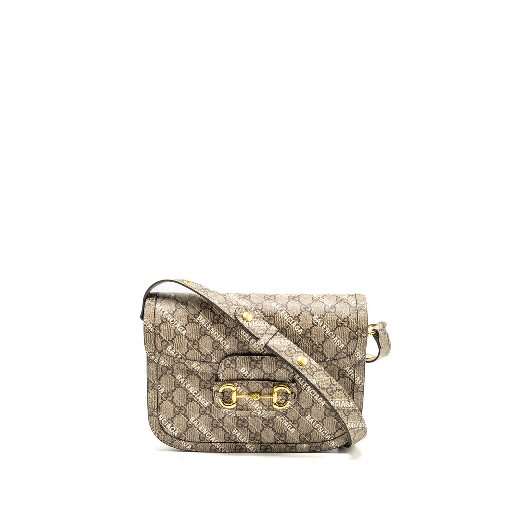 GUCCI X BALENCIAGA HORSEBIT 1955 BAG GG SUPREME/BALENCIAGA PRINT CANVAS GHW