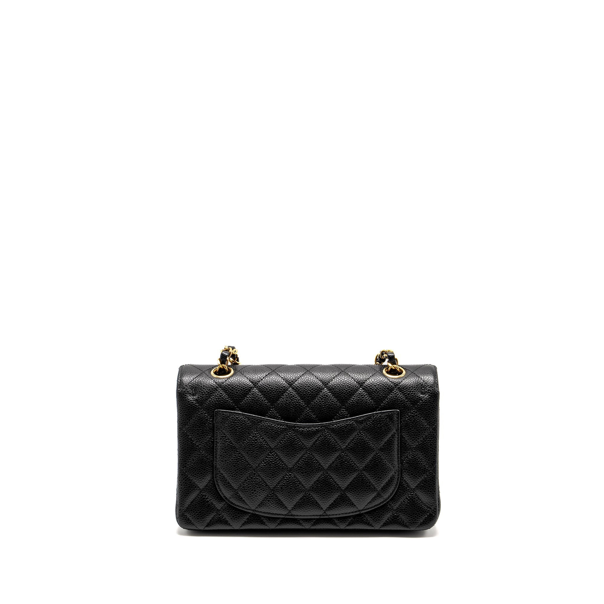 CHANEL SMALL CLASSIC DOUBLE FLAP BAG CAVIAR BLACK GHW(MICROCHIP)