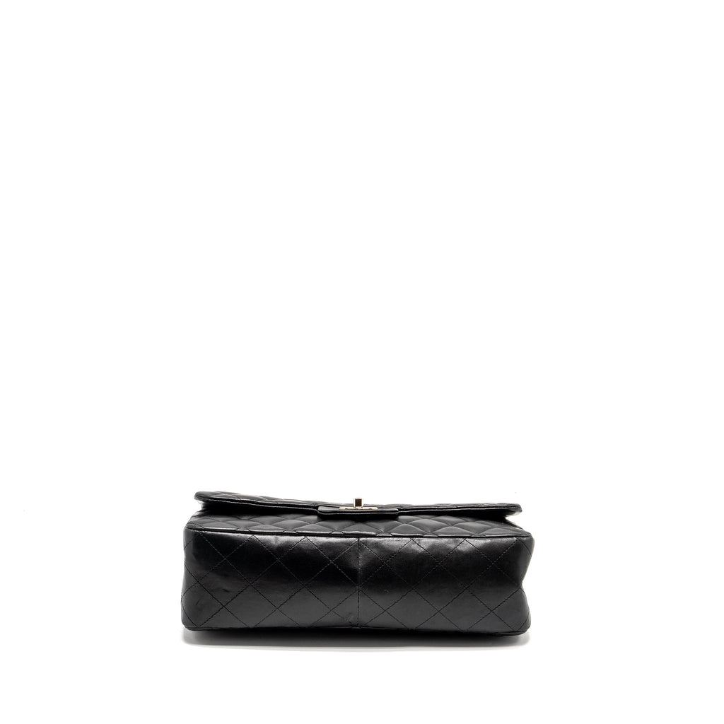 CHANEL JUMBO CLASSIC SINGLE FLAP BAG LAMBSKIN BLACK SHW