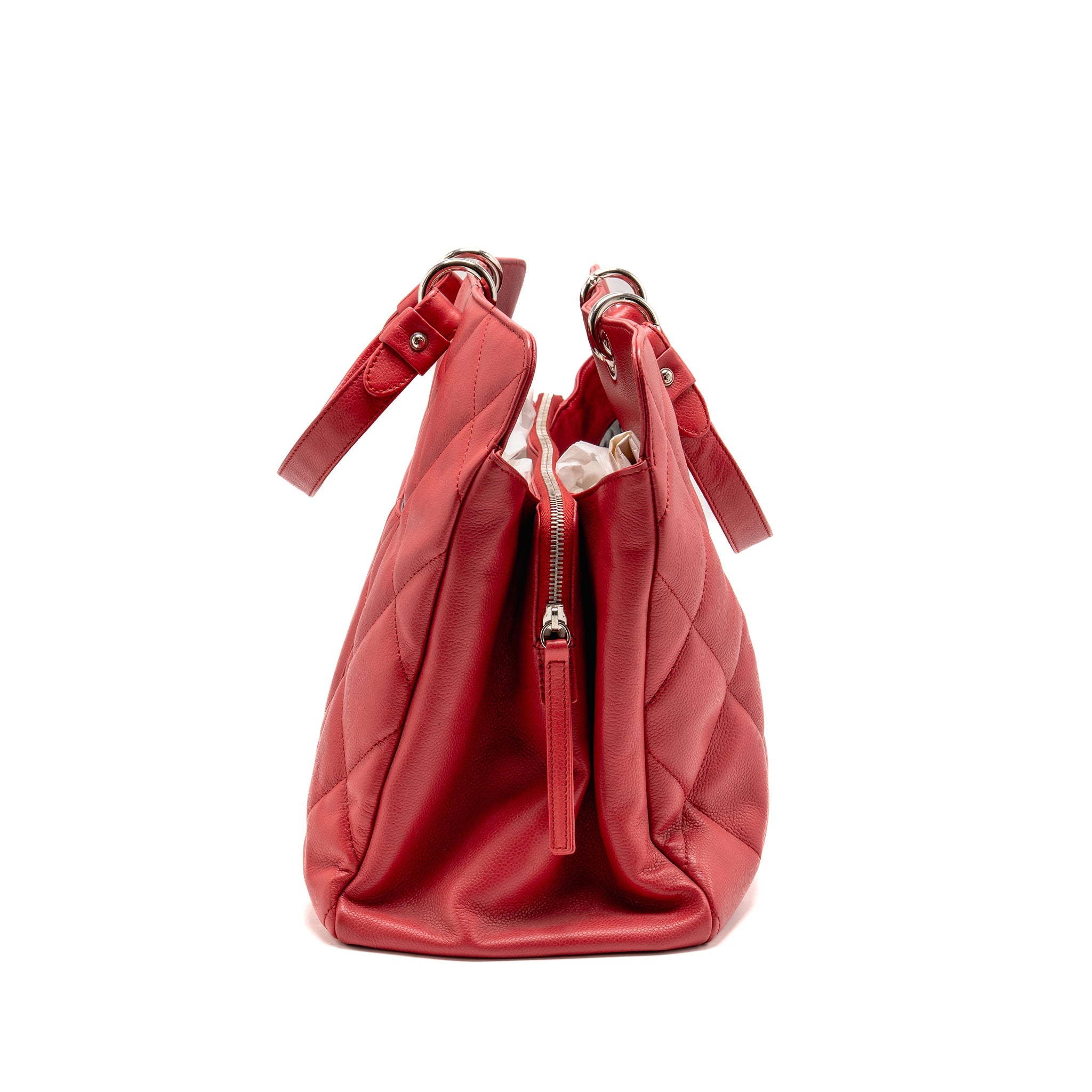CHANEL CC SOFT SHOPPER TOTE GRAINED CALFSKIN PINK SHW