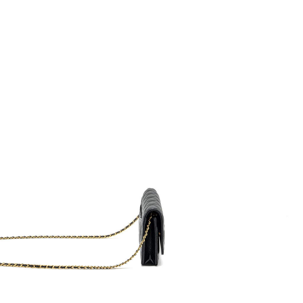 CHANEL CLASSIC WALLET ON CHAIN CAVIAR BLACK GHW