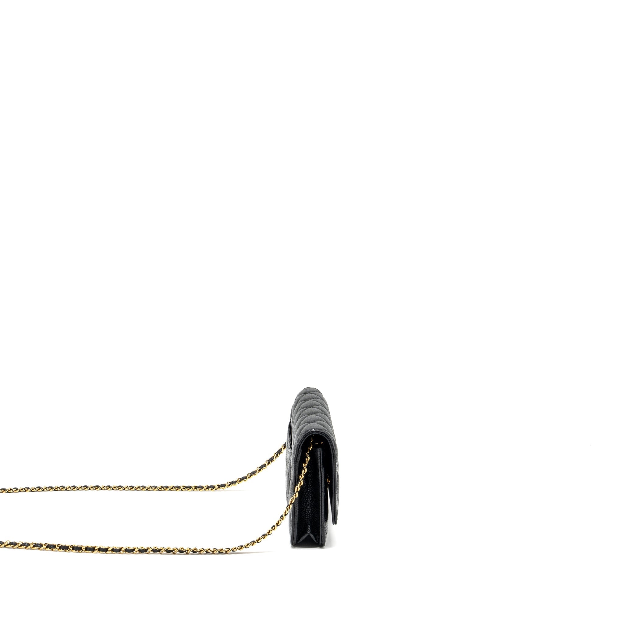 CHANEL CLASSIC WALLET ON CHAIN CAVIAR BLACK GHW