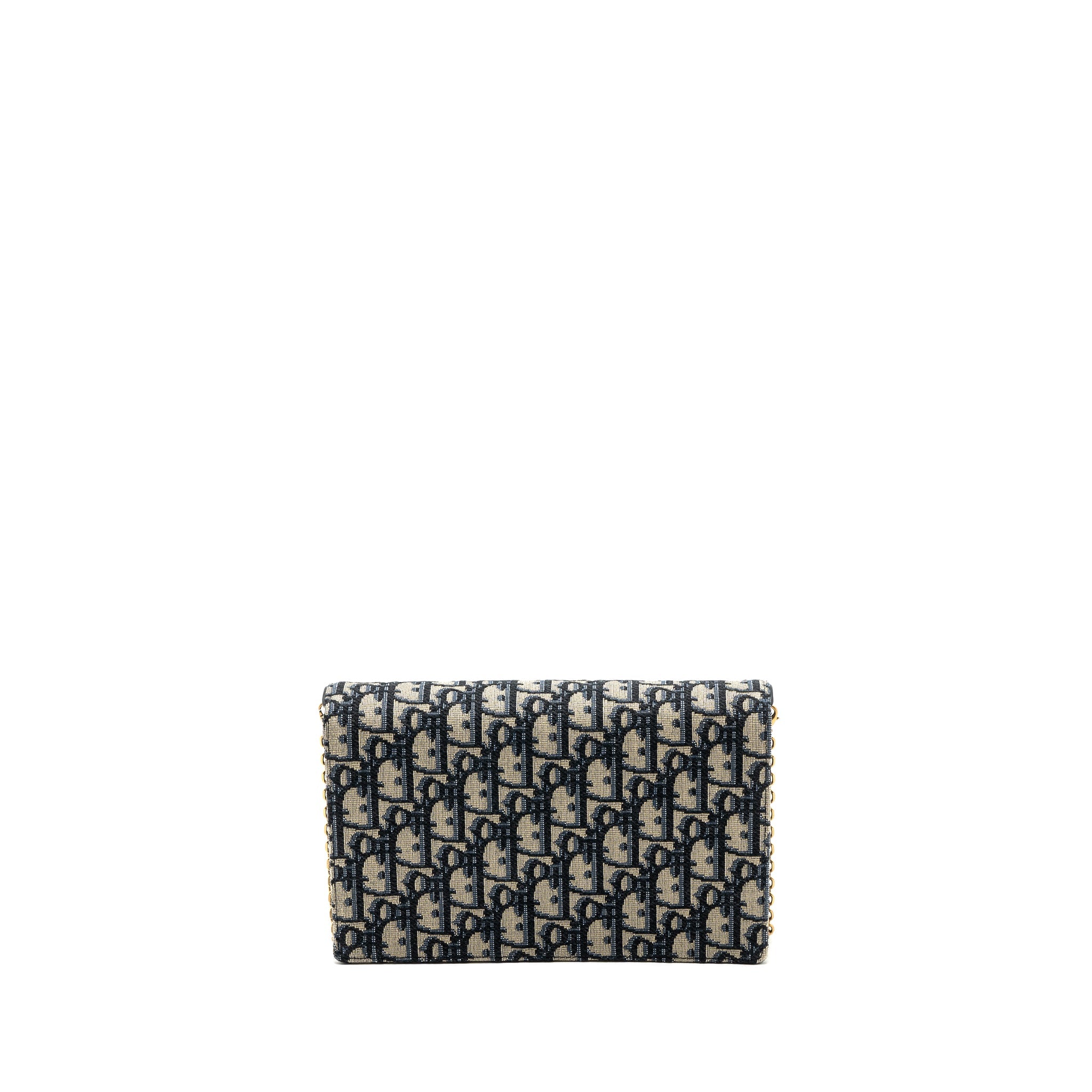 DIOR SADDLE POUCH BLUE DIOR OBLIQUE JACQUARD CANVAS GHW