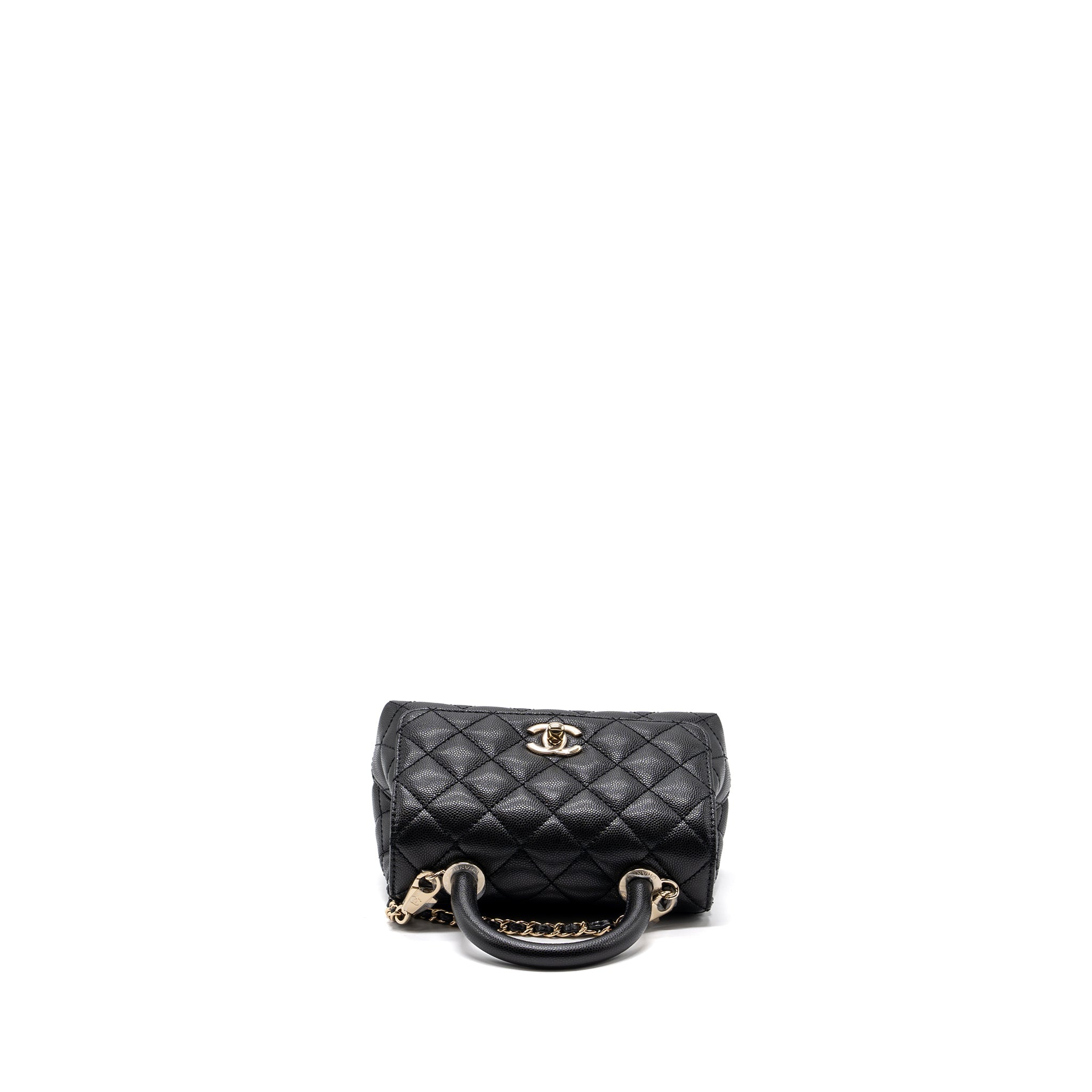 CHANEL COCO HANDLE MINI CAVIAR BLACK LGHW (MICROCHIP)