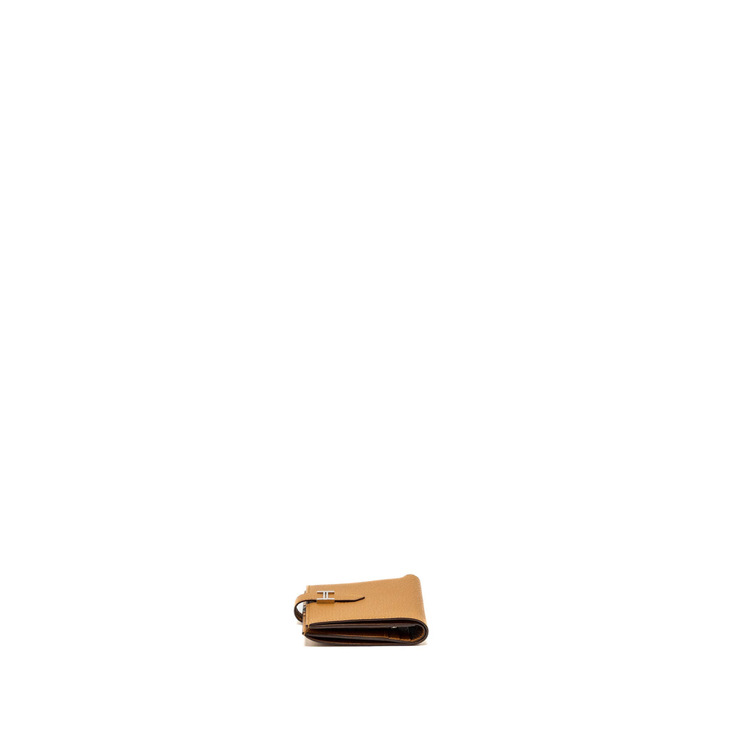 HERMES BEARN COMPACT WALLET CHEVRE MYSORE CARAMEL SHW