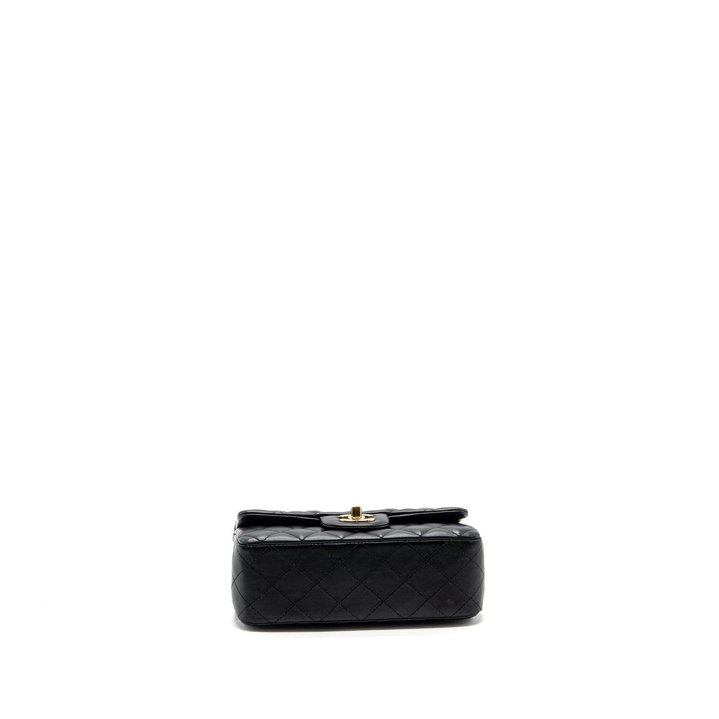 CHANEL CLASSIC MINI RECTANGULAR FLAP BAG LAMBSKIN BLACK GHW