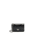 CHANEL SMALL CLASSIC DOUBLE FLAP BAG CAVIAR BLACK SHW (MICROCHIP)