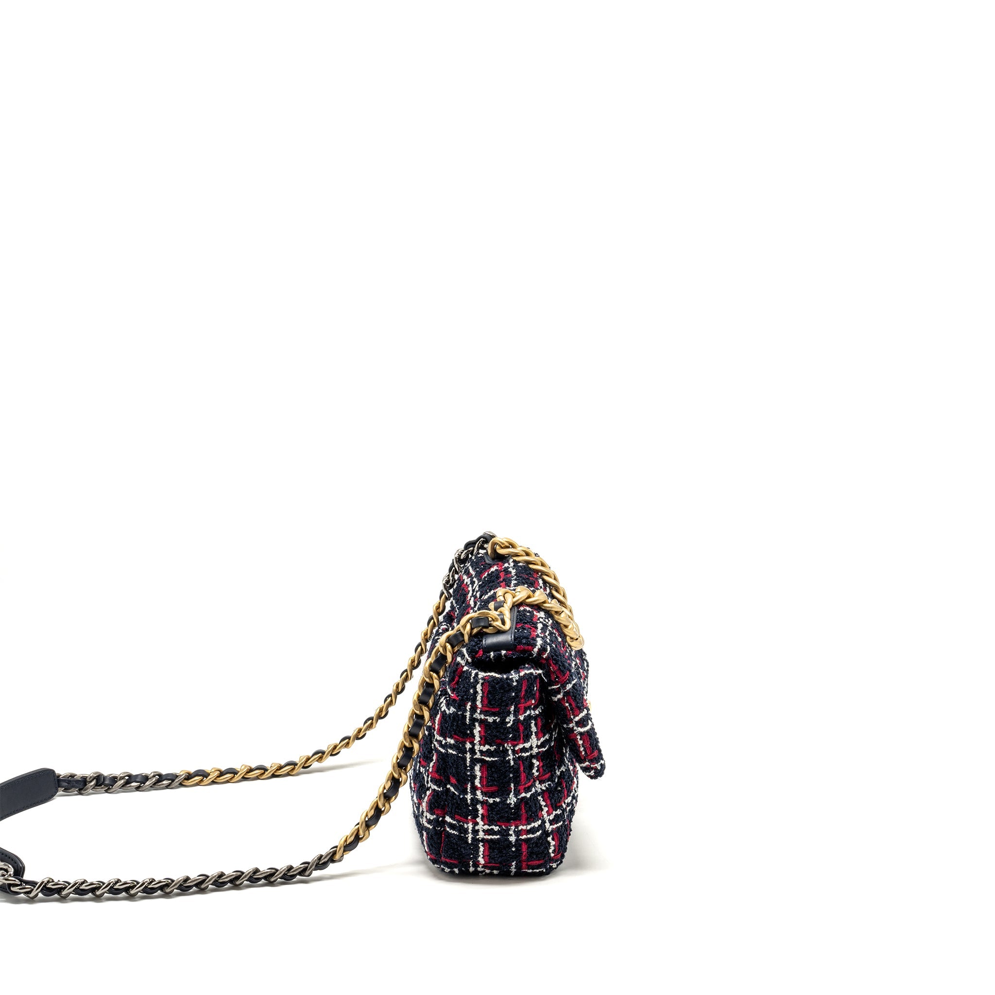 CHANEL SMALL 19 BAG TWEED MULTICOLOUR WITH MULTICOLOUR HARDWARE