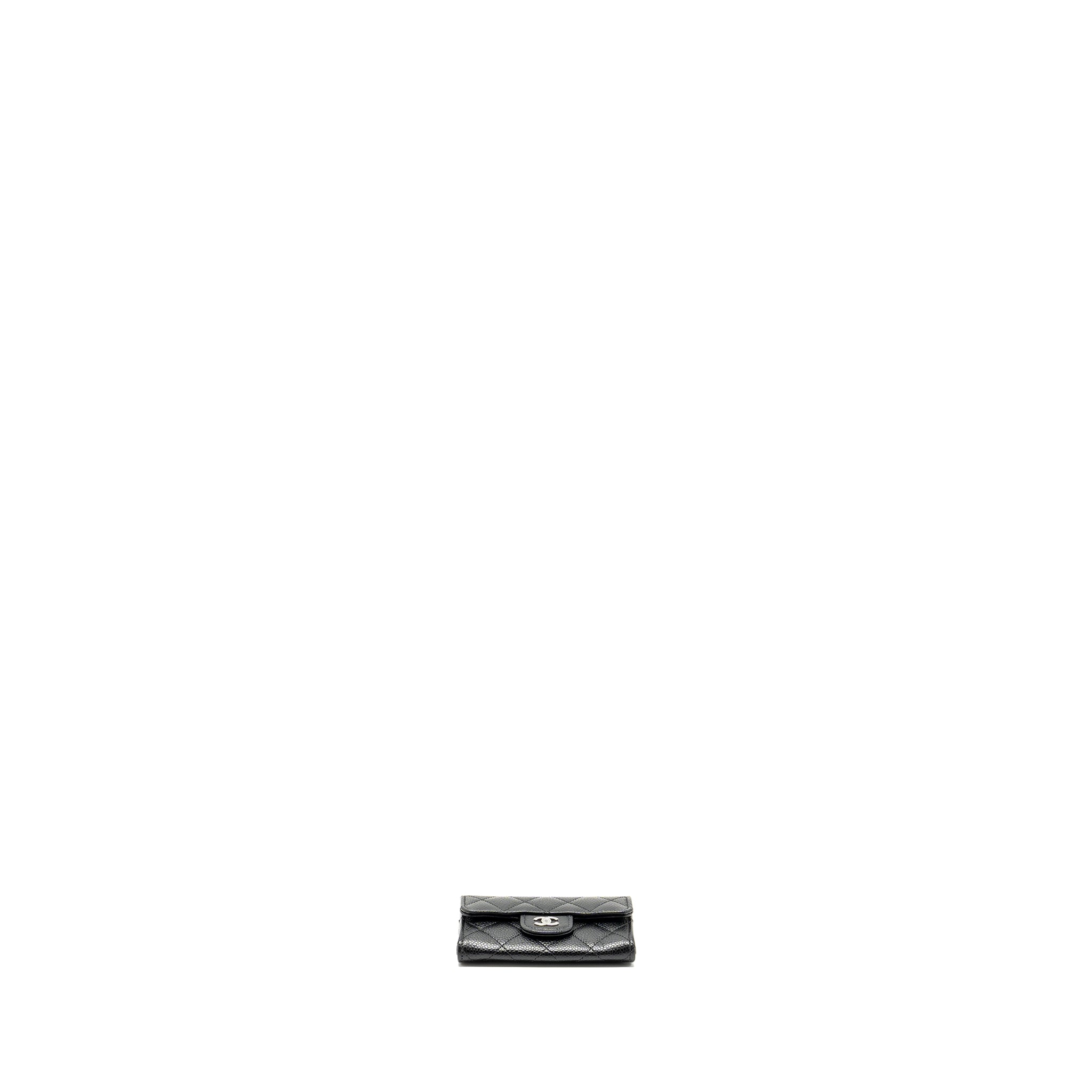 CHANEL CLASSIC FLAP CARD HOLDER CAVIAR BLACK SHW (MICROCHIP)