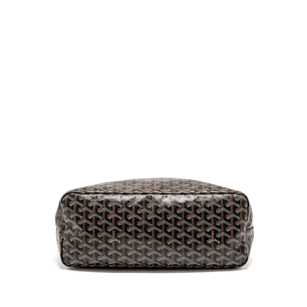 GOYARD BOHEME HOBO BAG GOYARDINE CANVAS / CALFSKIN BLACK SHW
