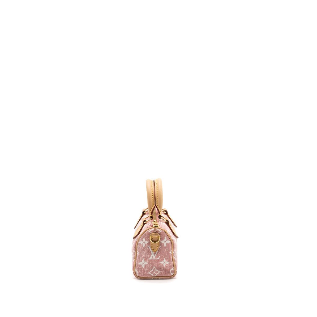 LOUIS VUITTON NANO SPEEDY MONOGRAM DENIM PINK GHW (NEW VERSION)