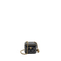 CHANEL 22S PEARL CRUSH MINI VANITY WITH CHAIN LAMBSKIN BLACK GHW
