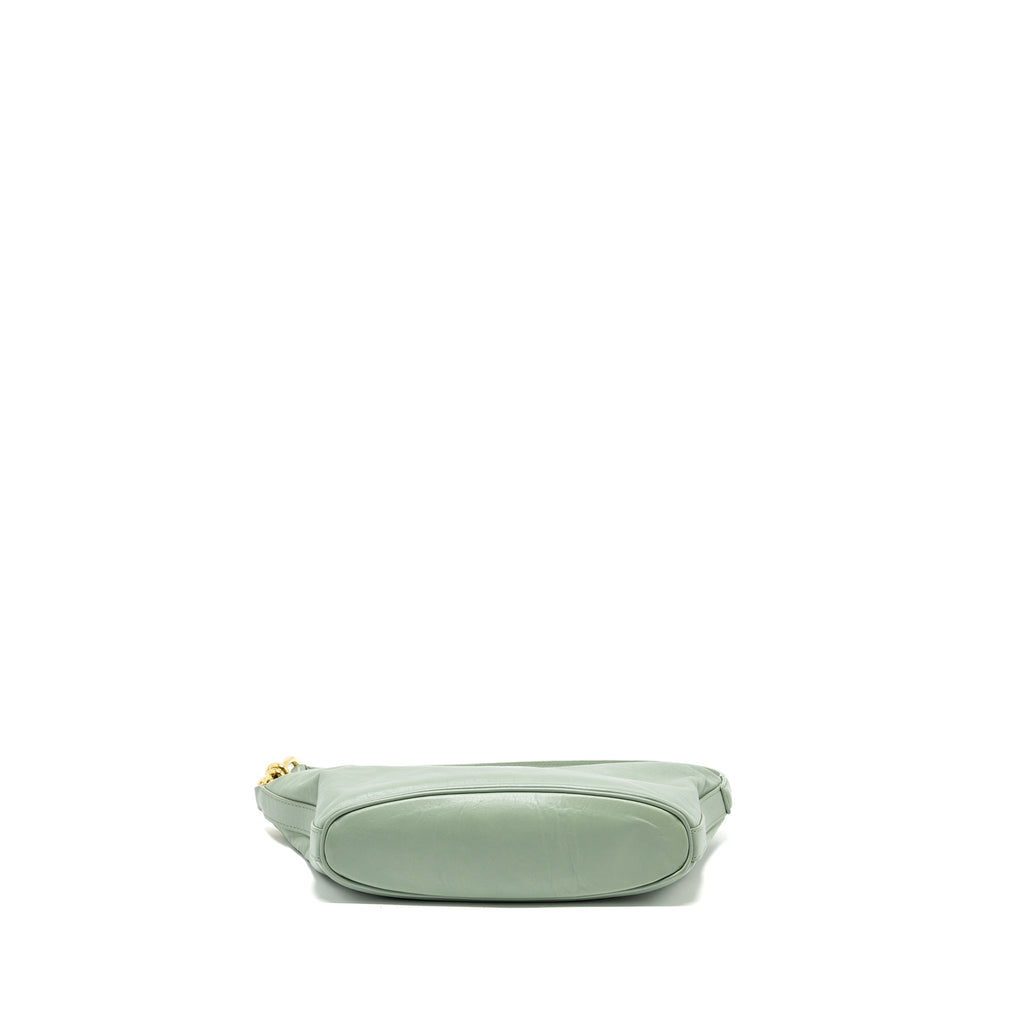 BOTTEGA VENETA KNOT SHOULDER BAG CALFSKIN LIGHT GREEN GHW