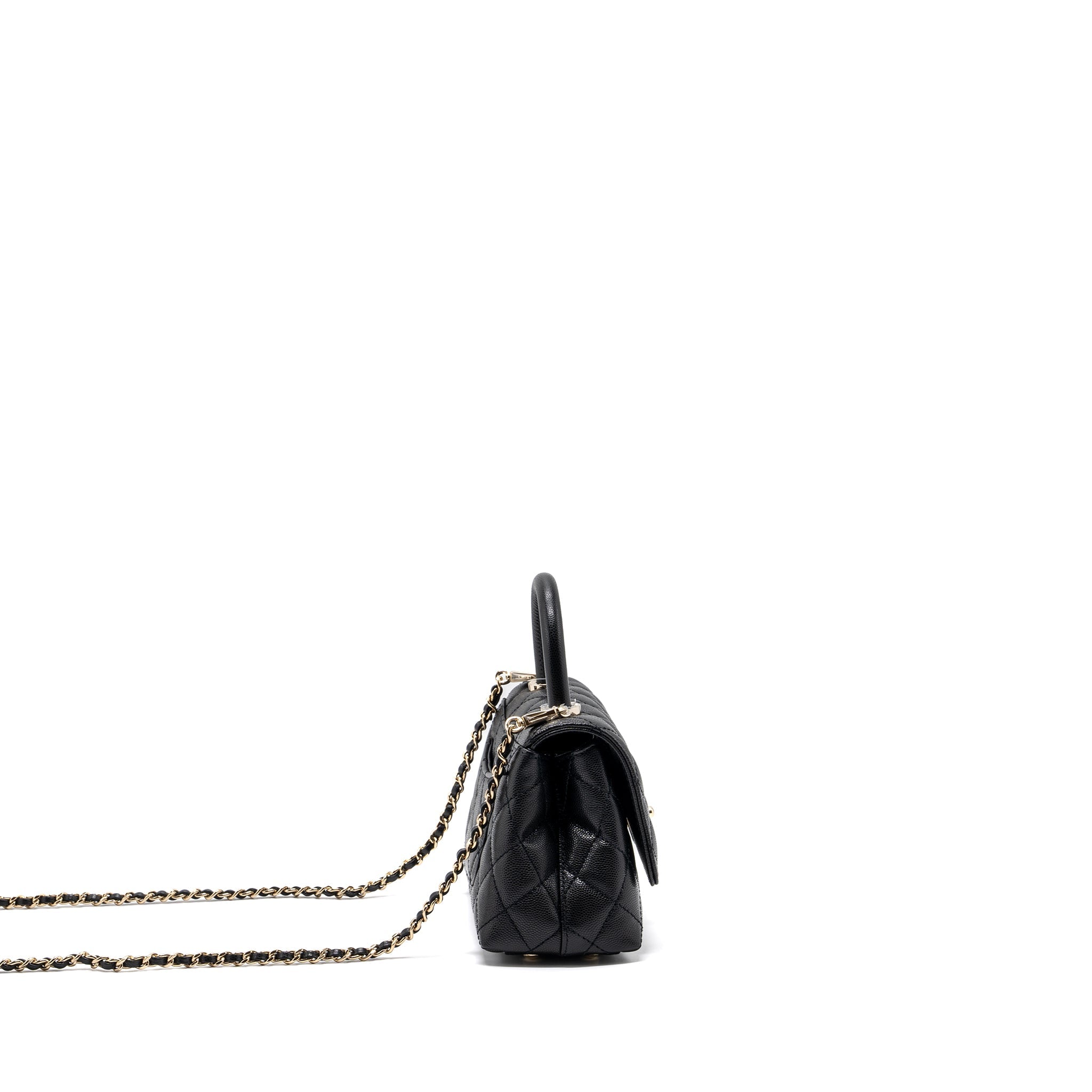 CHANEL COCO HANDLE MINI CAVIAR BLACK LGHW (MICROCHIP)