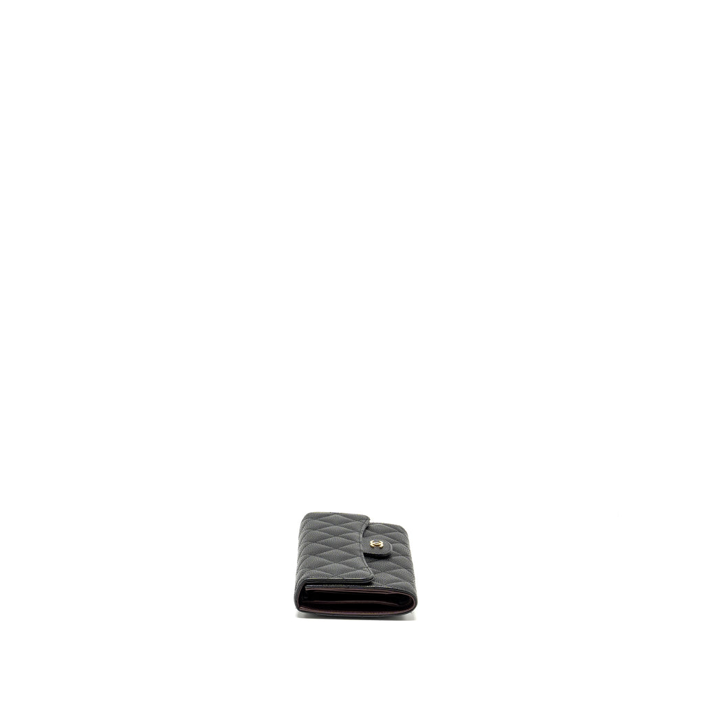 CHANEL CLASSIC FLAP LONG WALLET CAVIAR BLACK GHW