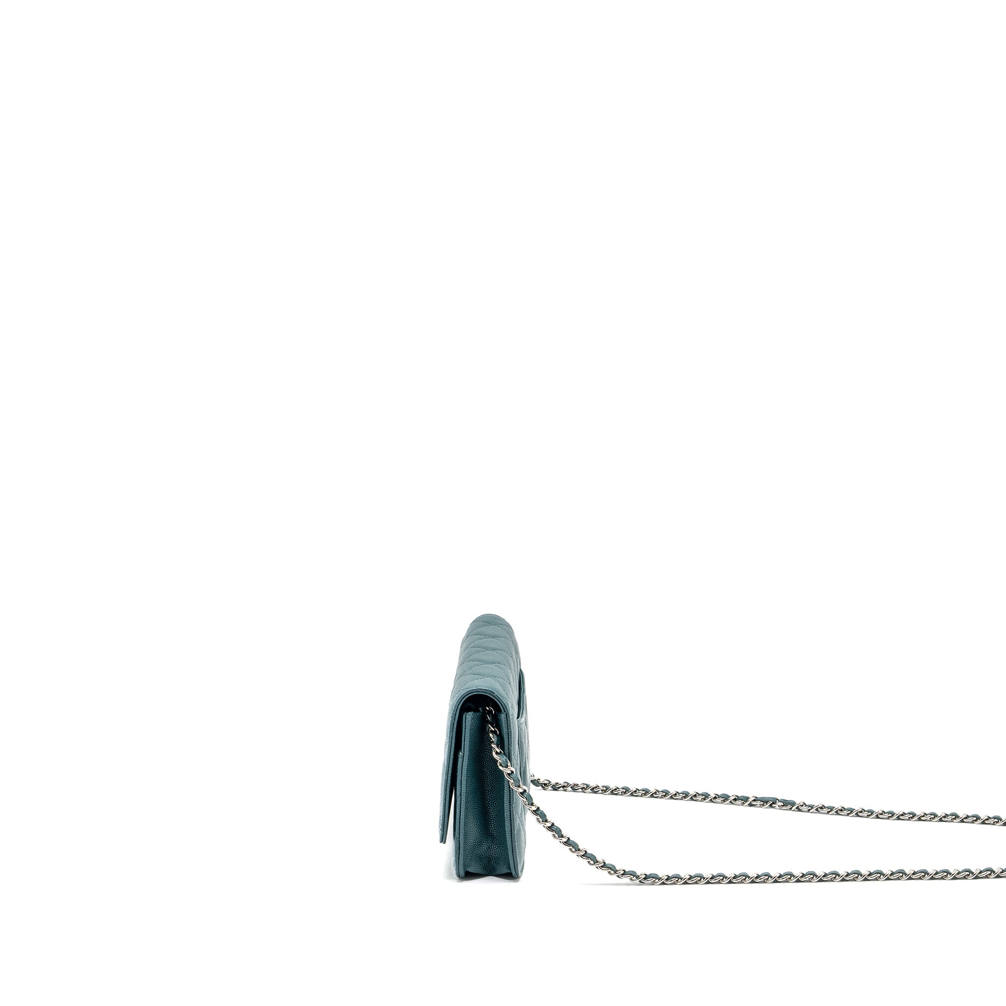 CHANEL CLASSIC WALLET ON CHAIN CAVIAR DARK GREEN SHW
