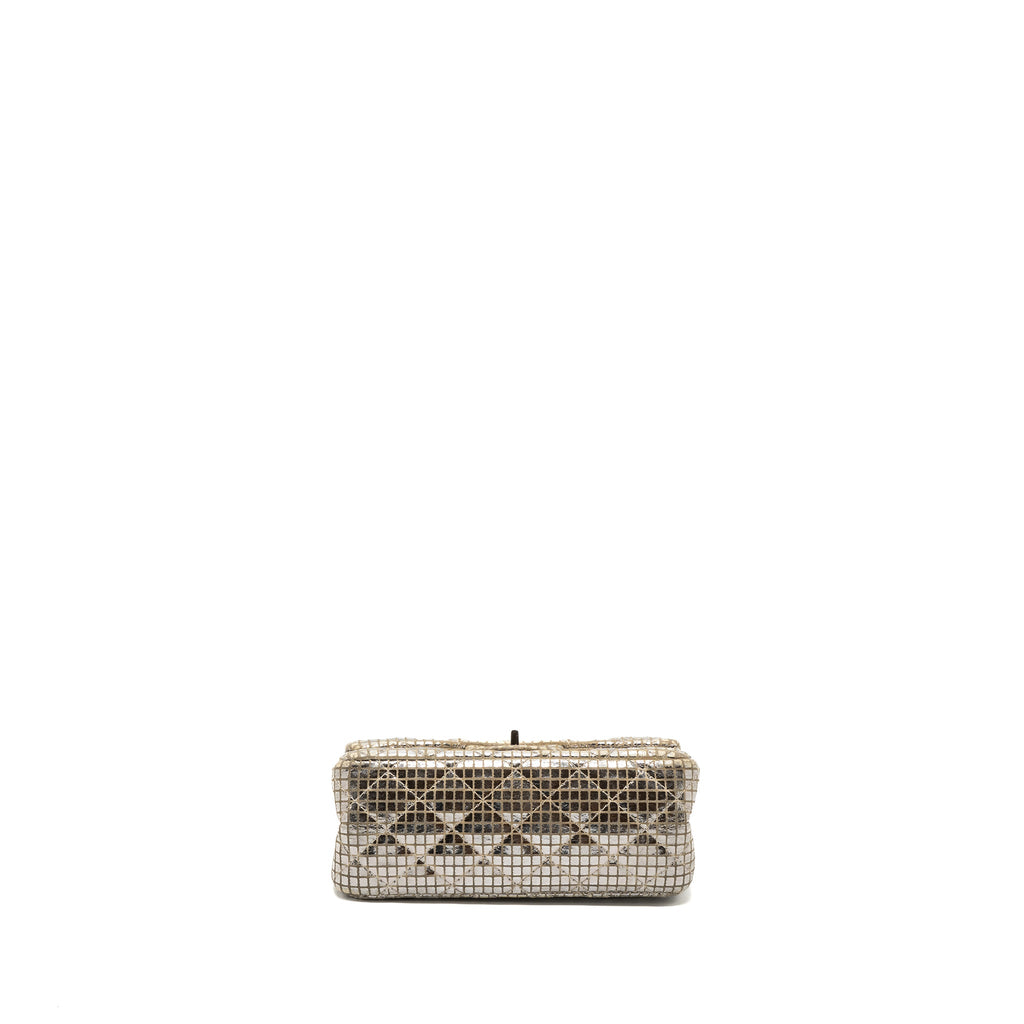 CHANEL MINI 2.55 REISSUE FLAP BAG CALFSKIN BEIGE / SILVER SHW