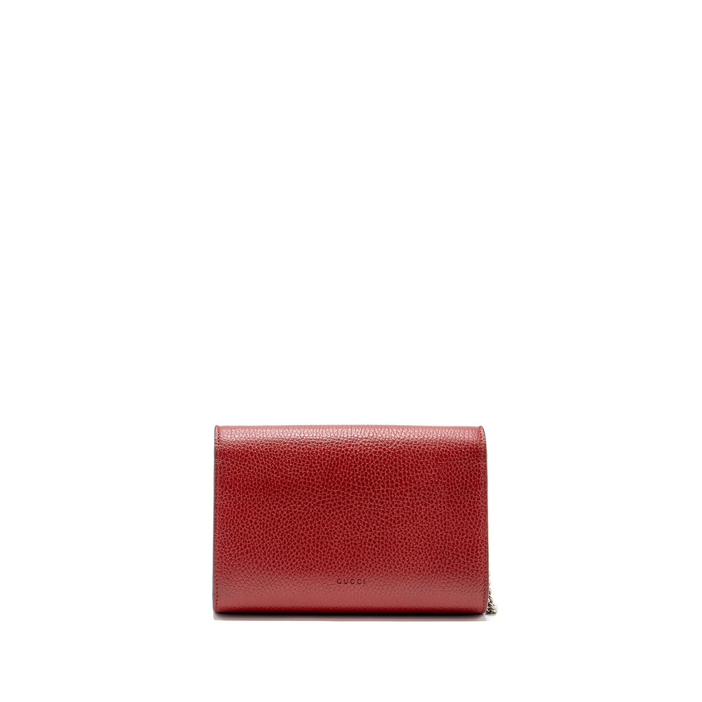 GUCCI DIONYSUS WALLET ON CHAIN CALFSKIN RED MULTICOLOUR HARDWARE