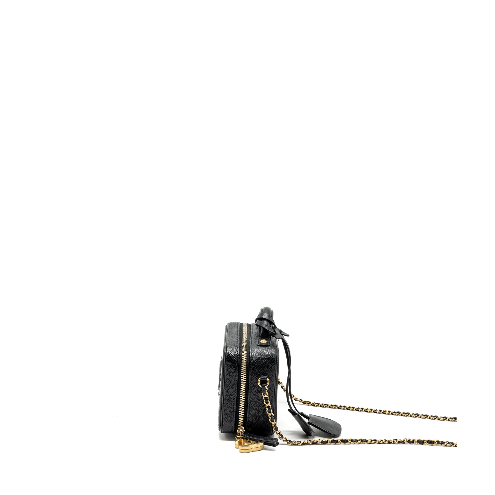 CHANEL MINI FILIGREE VANITY CASE CAVIAR BLACK GHW