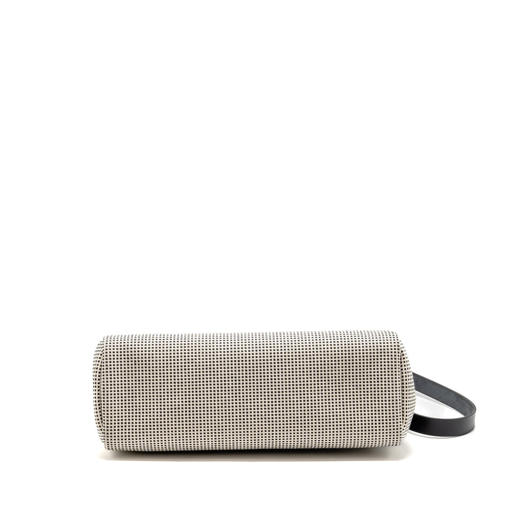 HERMES HERBAG 31 ZIP BAG QUADRILLE VIKING CANVAS/HUNTER LEATHER ECRU-BLANC/BLACK GHW
