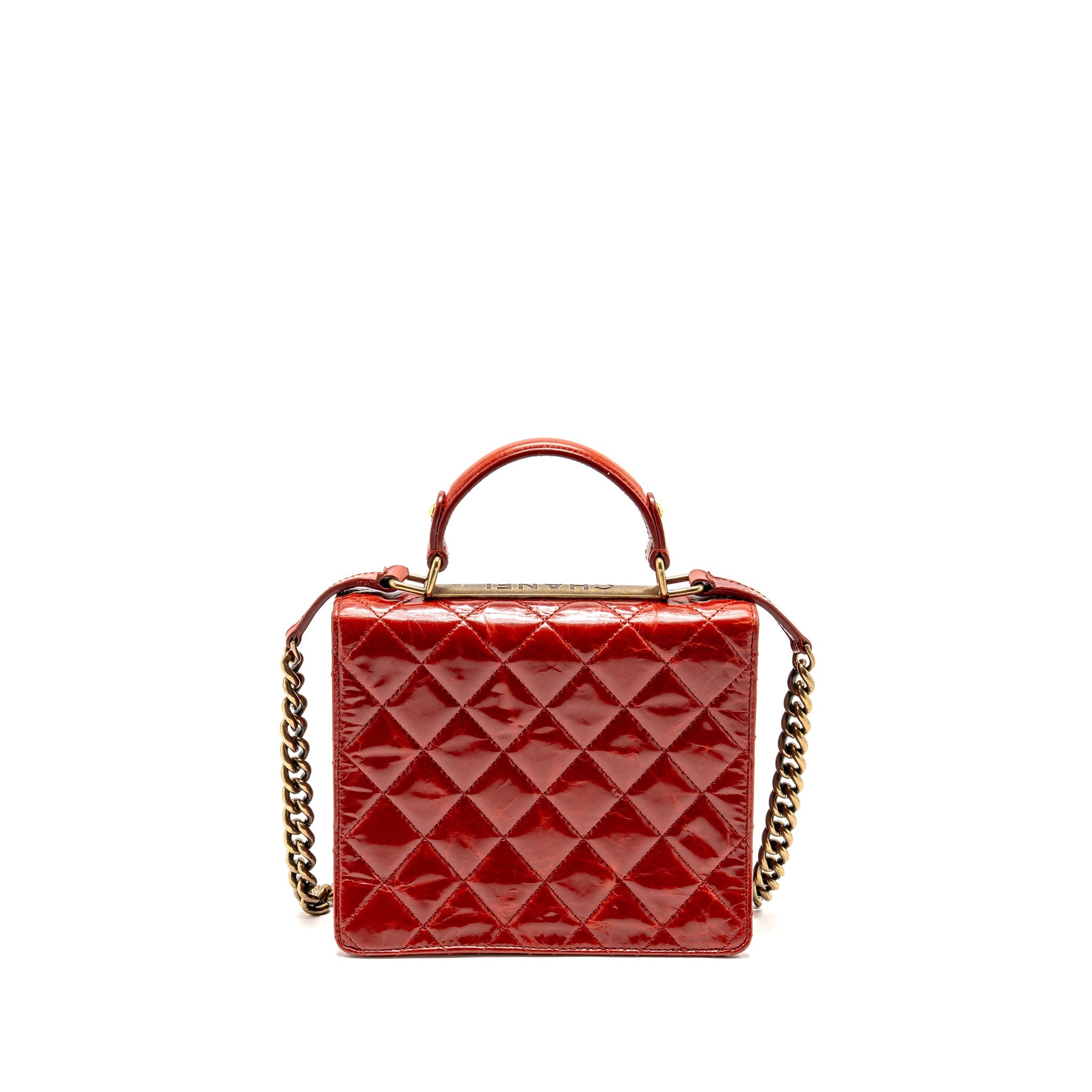 CHANEL LARGE RITA TOP HANDLE FLAP BAG CALFSKIN DARK RED MULTICOLOUR HARDWARE