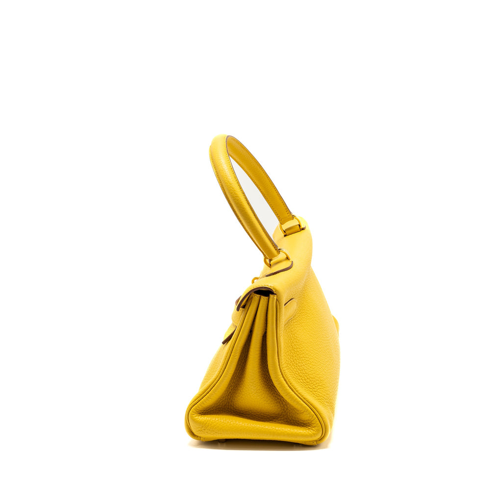HERMES SHOULDER KELLY CLEMENCE JAUNE AMBER GHW