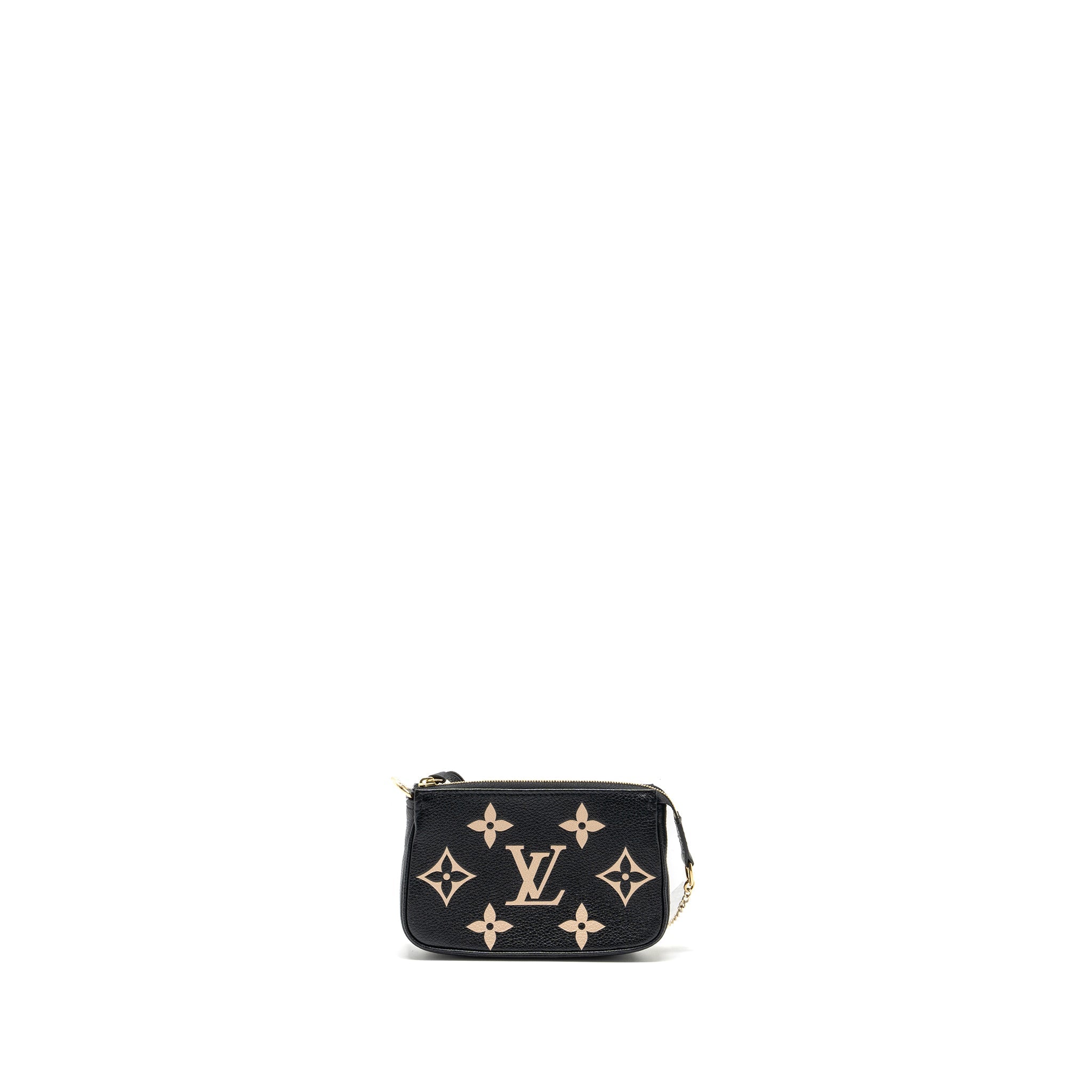 LOUIS VUITTON MINI POCHETTE ACCESSORIES BICOLOUR MONOGRAM EMPREINTE GHW