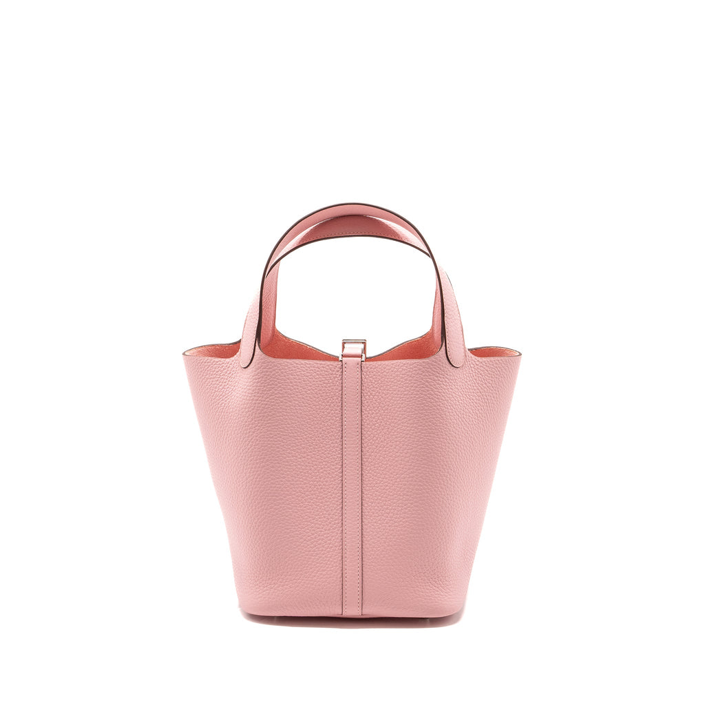 HERMES PICOTIN 22 LOCK BAG CLEMENCE ROSE SAKURA SHW