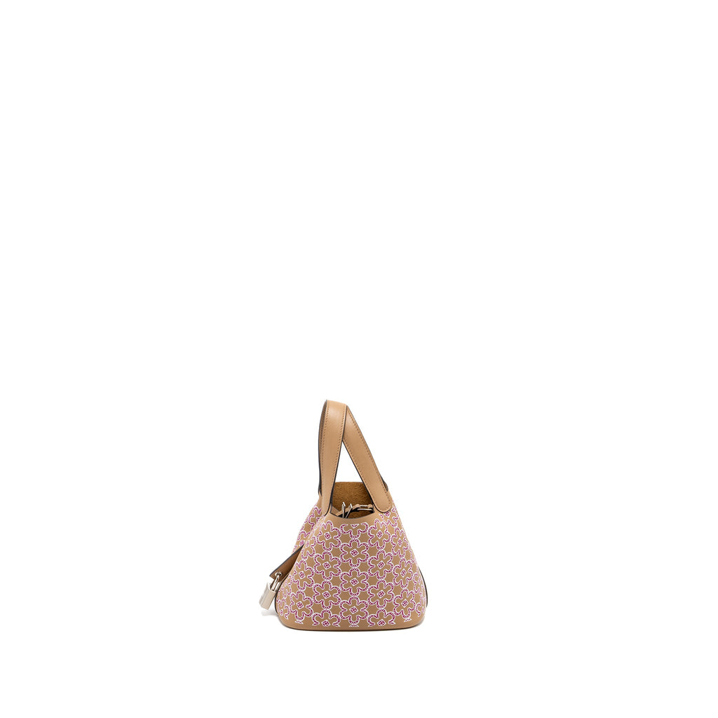 HERMES MICRO PICOTIN 14 LUCKY DAISY LOCK BAG SWIFT CHAI-ROSE-BLANC/ CHAI SHW