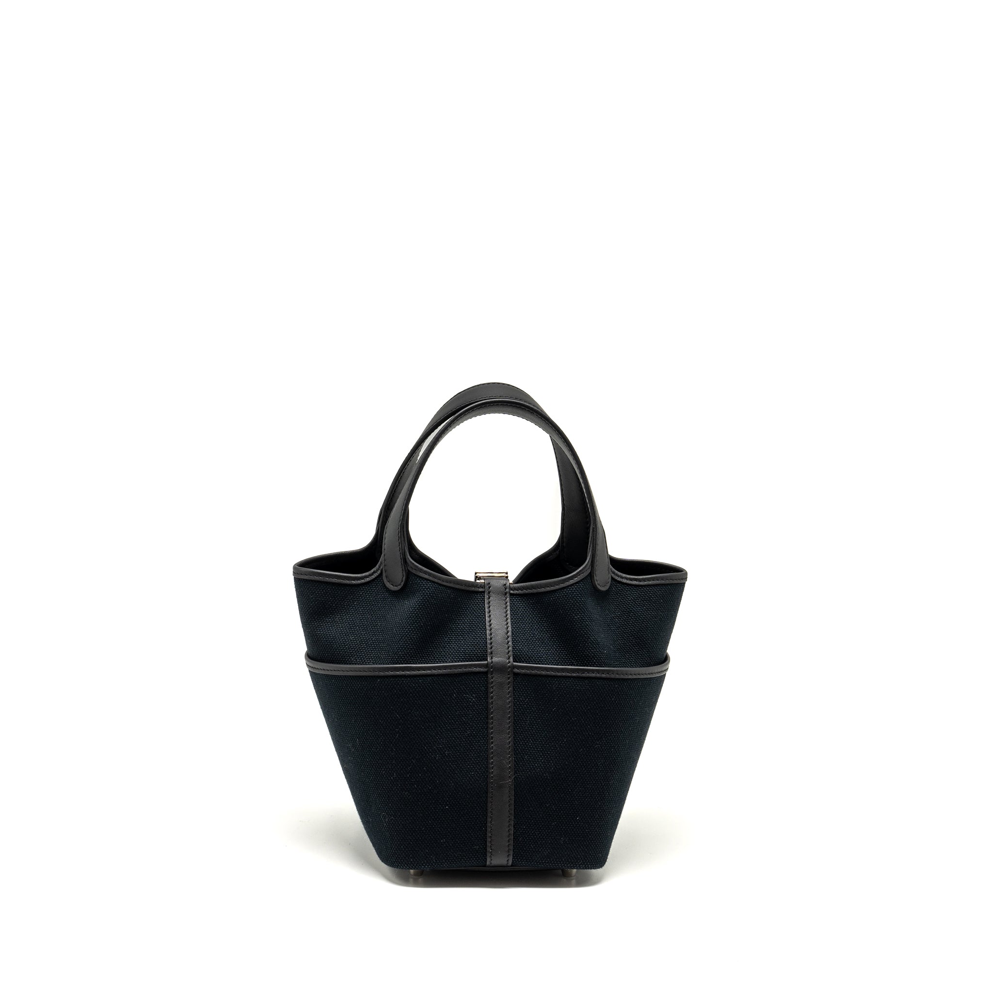 HERMES CARGO PICOTIN 18 LOCK BAG CANVAS / SWIFT BLACK SHW