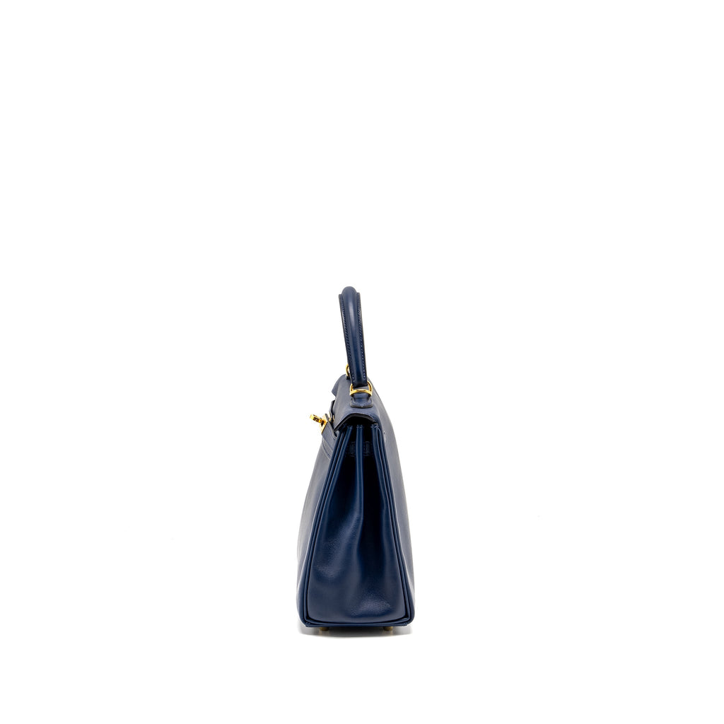 HERMES KELLY 25 SWIFT BLEU NAVY GHW