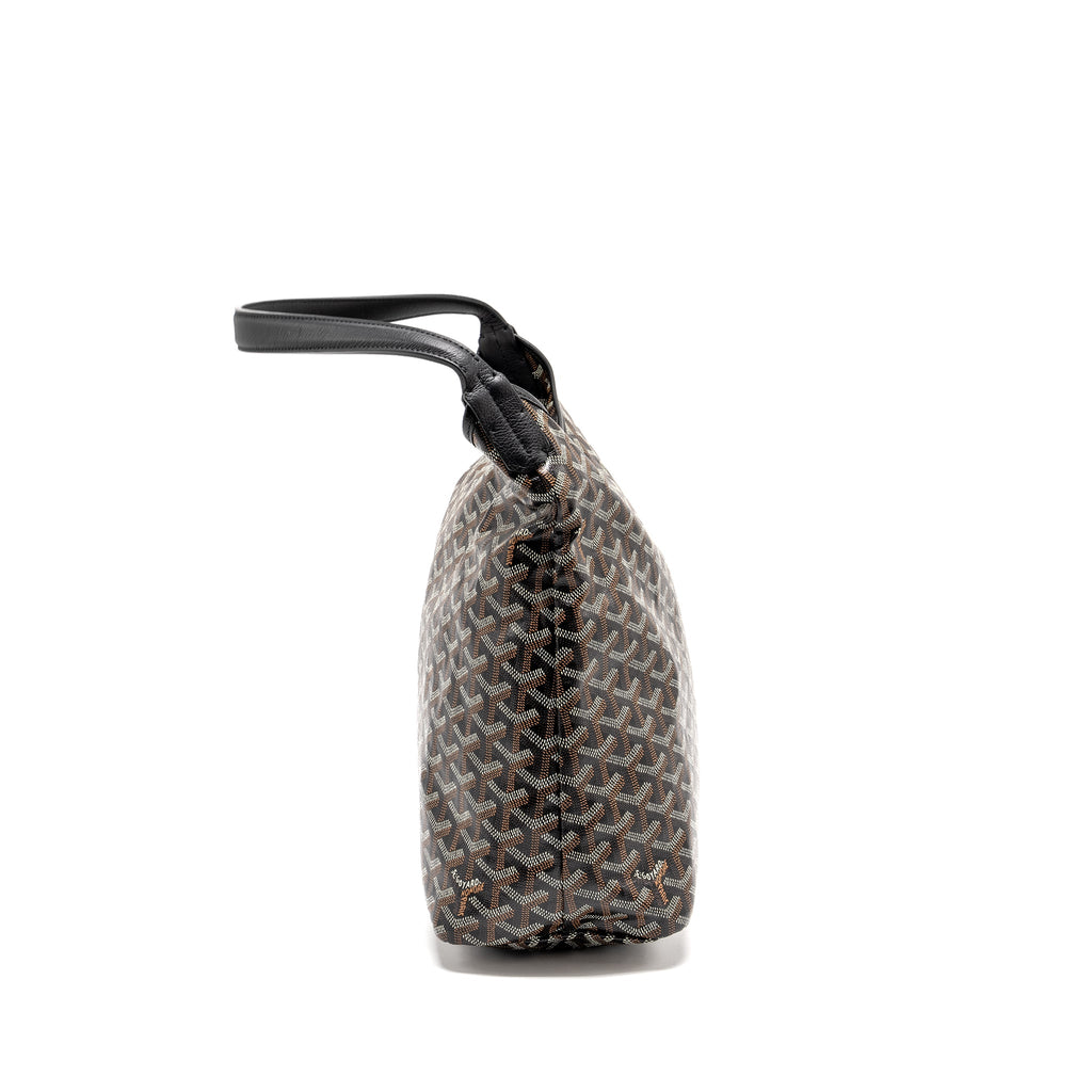 GOYARD BOHEME HOBO BAG GOYARDINE CANVAS / CALFSKIN BLACK SHW
