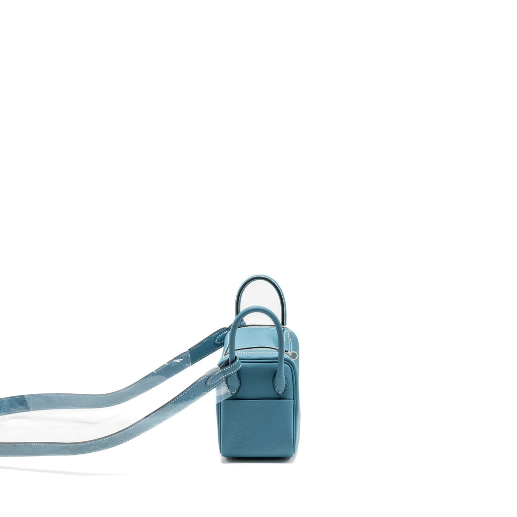 HERMES MINI LINDY CLEMENCE NEW BLUE JEAN SHW