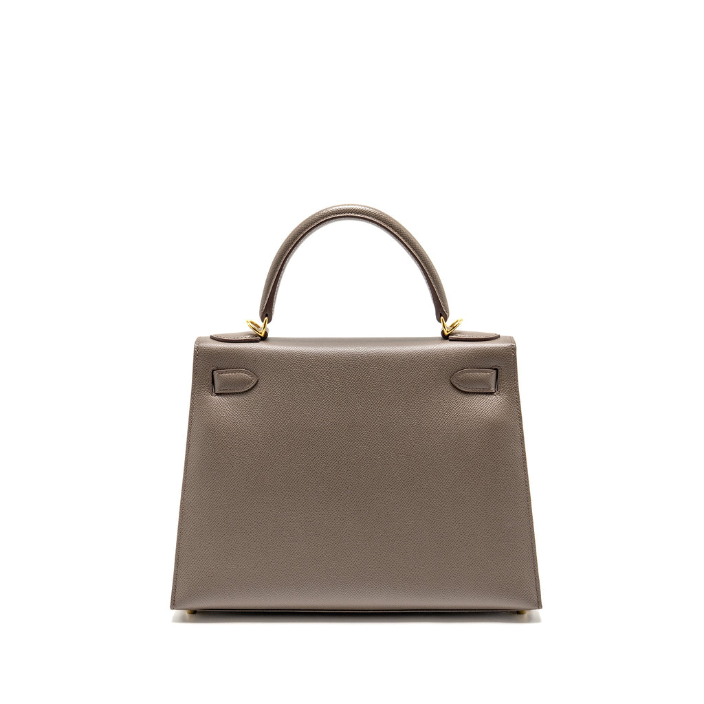 HERMES KELLY 28 EPSOM GRIS ETAIN GHW